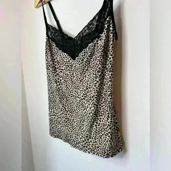 Vintage Jessica Womens  Leopard Print Babydoll Lace Cami Lingerie Top Large - Picture 2 of 11